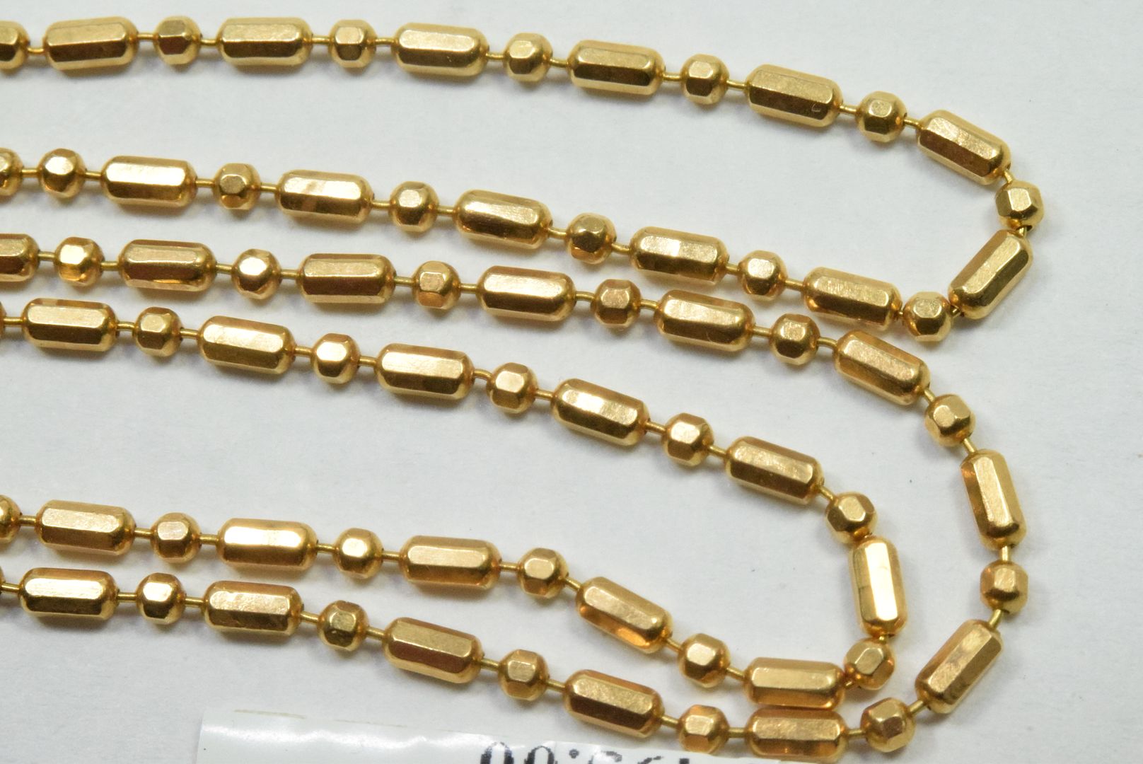 Sausage Link Chain in Real 18k Yellow Gold 20 in Long 1.0 mm Wide